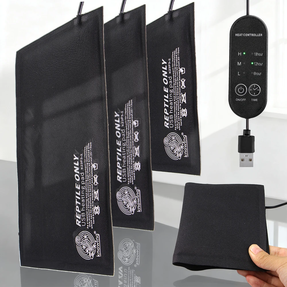 

USB-нагревательная подушка с контролем времени, волокнистая ткань для рептилий, змей, ящерица, отшелучник, краб, черепаха, USB-нагревательная подушка для рептилий