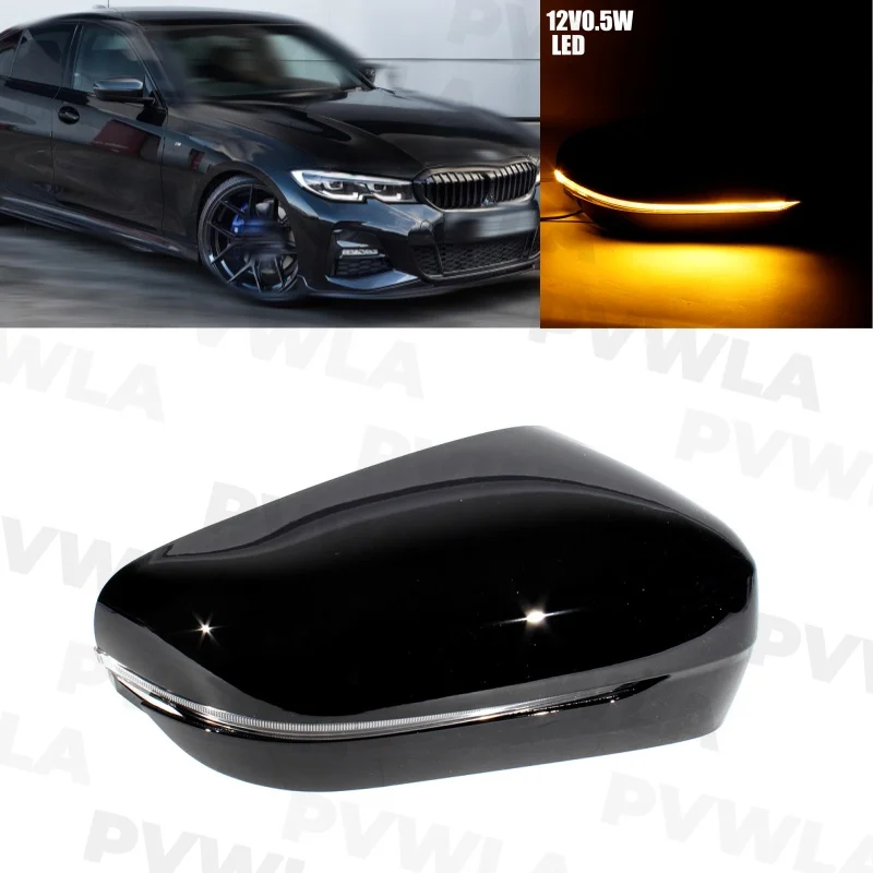 

For BMW G20 G21 G28 2019 2020 2021 2022 2023 1 PC Right Side Black Painted Rear Mirror Cover With Turn Signal 51168492898