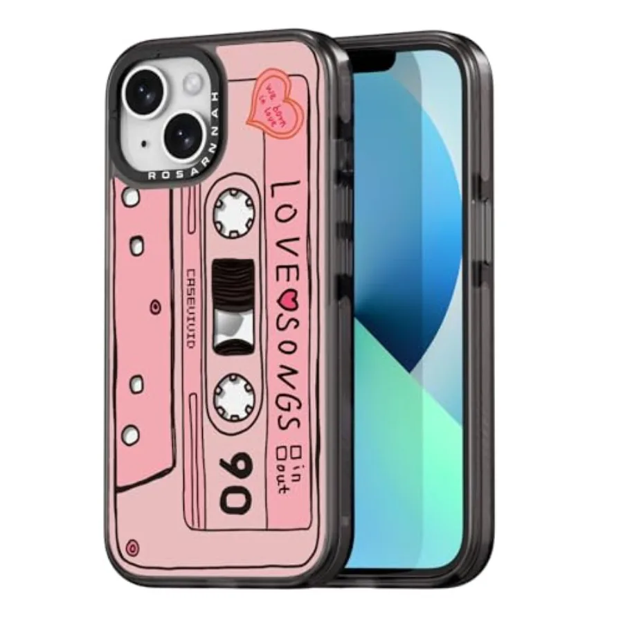 

Compatible for iPhone 13 Case Cute Aesthetic - Durable Shockproof 6.6 ft Drop Impact Phone Case Cover with Funny Fashion Casset