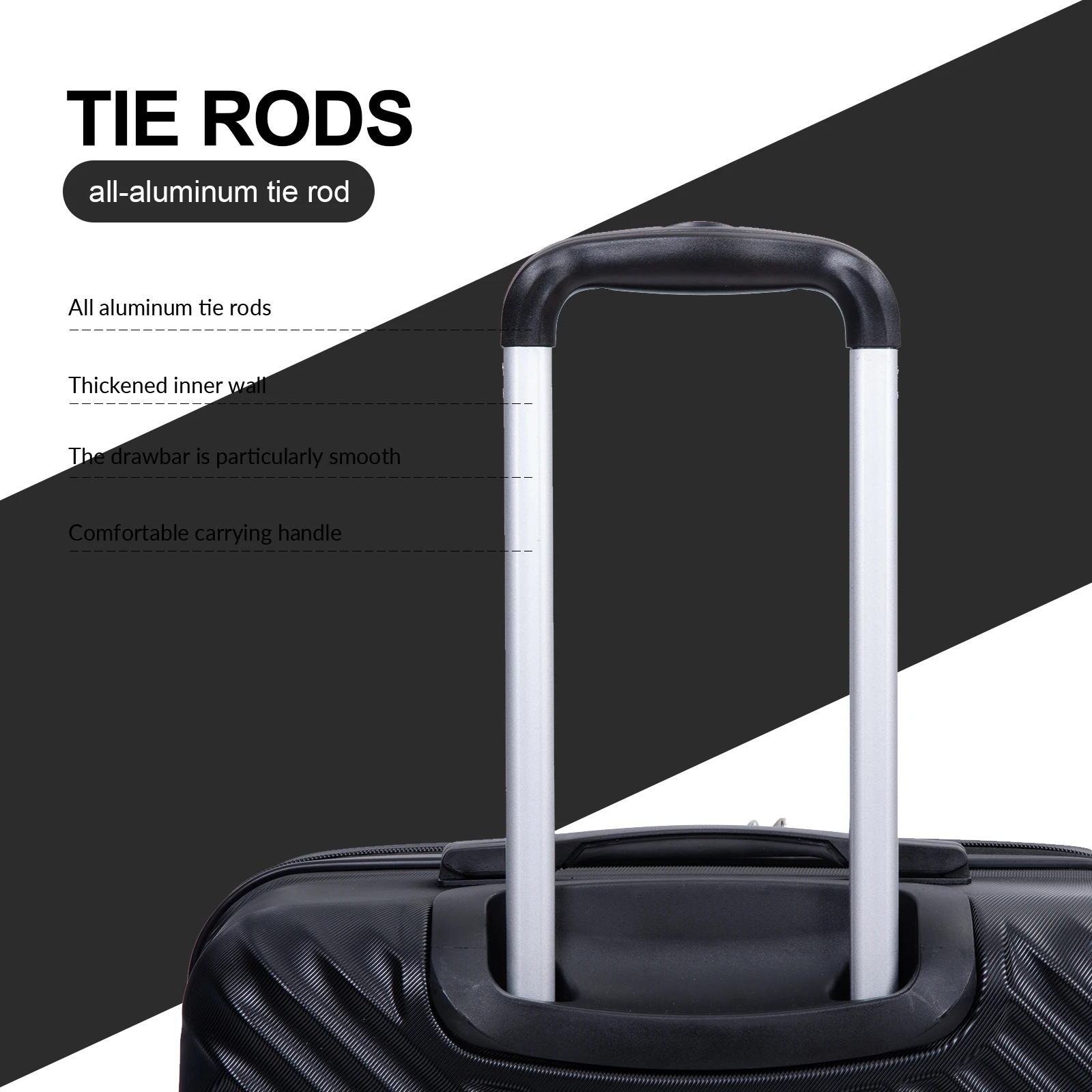 Set di valigie da 3 pezzi con doppia ruota girevole, set di valigie Custodia rigida per PC con lucchetto TSA e borse portaoggetti per organizer