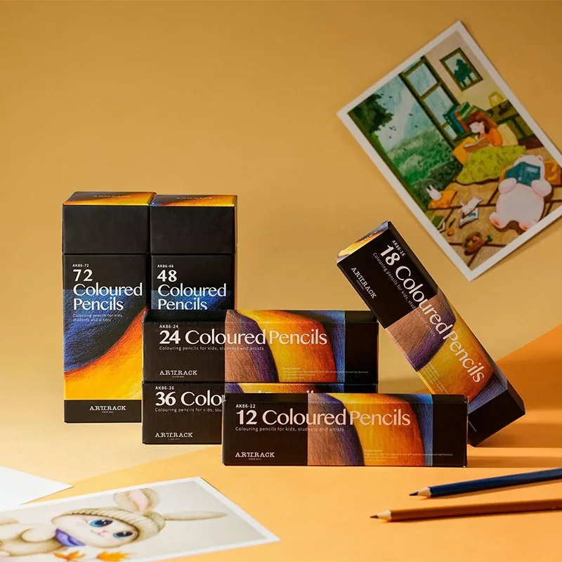

12/18/24/36/48/72 цвета, набор канцелярских карандашей, цветные карандаши на масляной основе, цветные карандаши для рисования, кисти