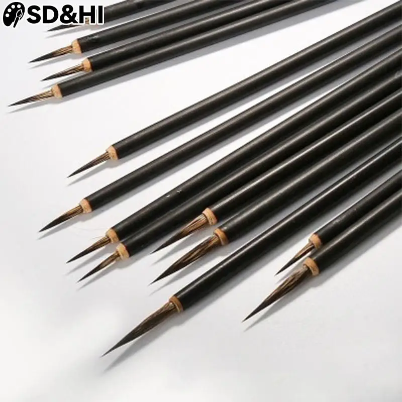 1pc Artist Paint Brush Hook Line Pen Nylon Hair Metal Handle Watercolor Acrylic Oil Brushes Drawing Painting Art Supplies