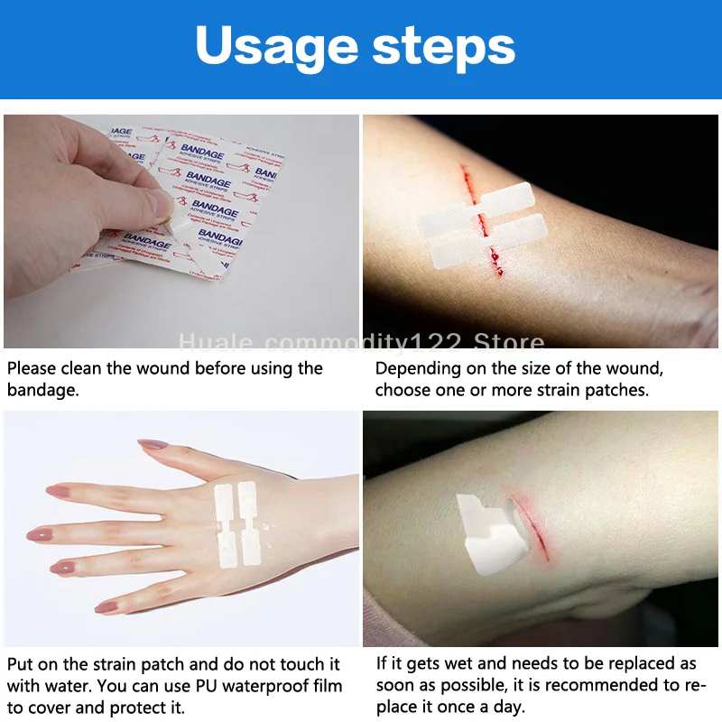 1/3/10/50 بقع فراشة إغلاق ضمادة شرائط شريط لاصق غرزة الضمادات لإغلاق الجروح الجلدية مع وسادة غير عصا