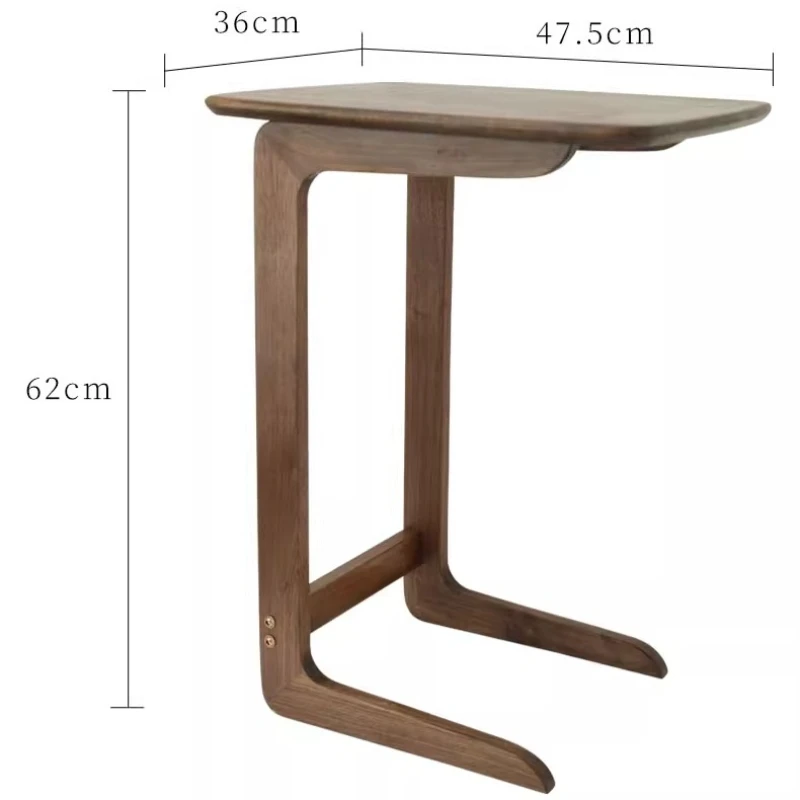 Black Walnut  Living Room End Table Mobile Sofa Side Tables Small Space C-Shaped Computer Desk Bedroom Seams Nightstand