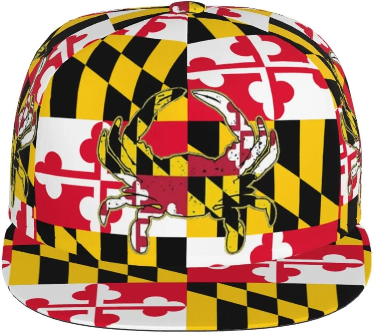 Maryland Crab Flag Baseball Cap for Men Women Adjustable Trucker Hat for Running Sports Hiking Beach