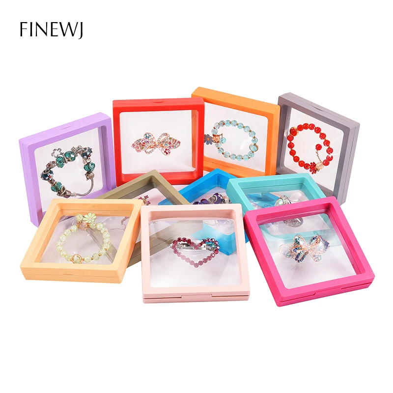 Lot of 10pcs 3D Floating Frame Display Stand Gift Ornament Organizer PE Film Anti-Oxidation Medallions Coin Jewelry Storage Box