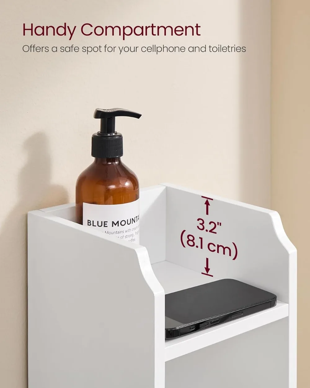 Compact Corner Floor Cabinet with Door, Adjustable Shelves for Bathroom & Living Room, White Storage Organizer