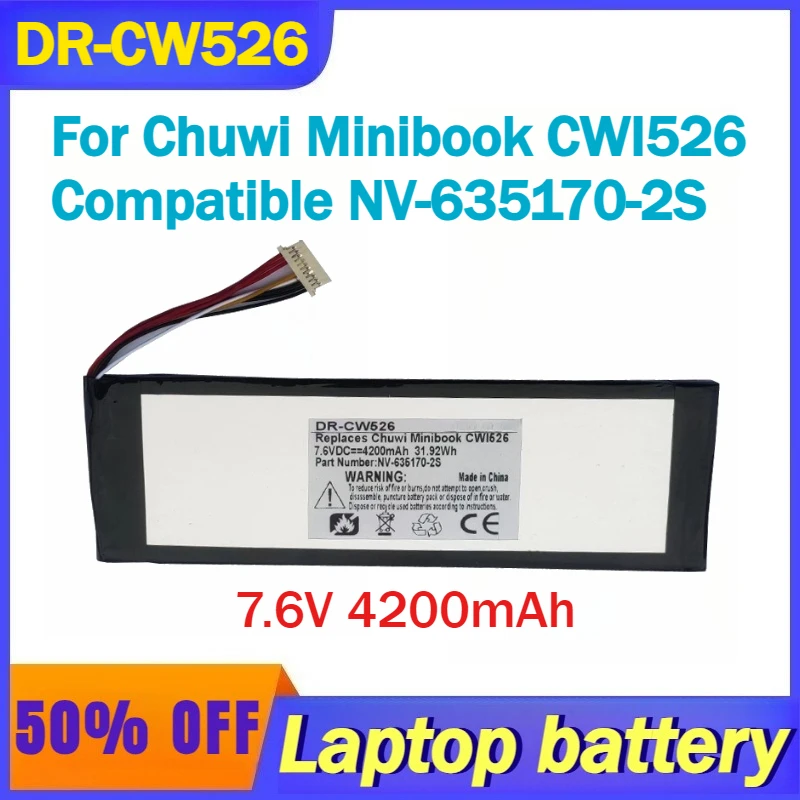 

7.6V 4200mAh DR-CW526 Laptop Battery For Chuwi Minibook CWI526 Compatible NV-635170-2S Batteries