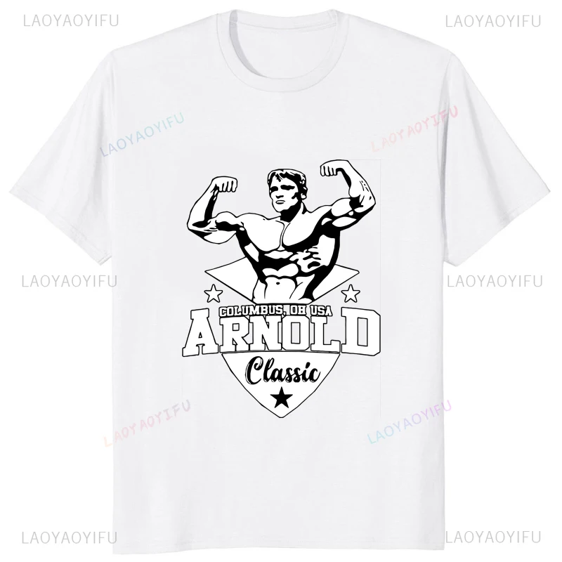 Arnold Schwarzenegger Mr Olympia Conquer T-shirt Casual Fashion Breathe Comfort Man T Shirt Loose Streetwear Harajuku Unisex Tee