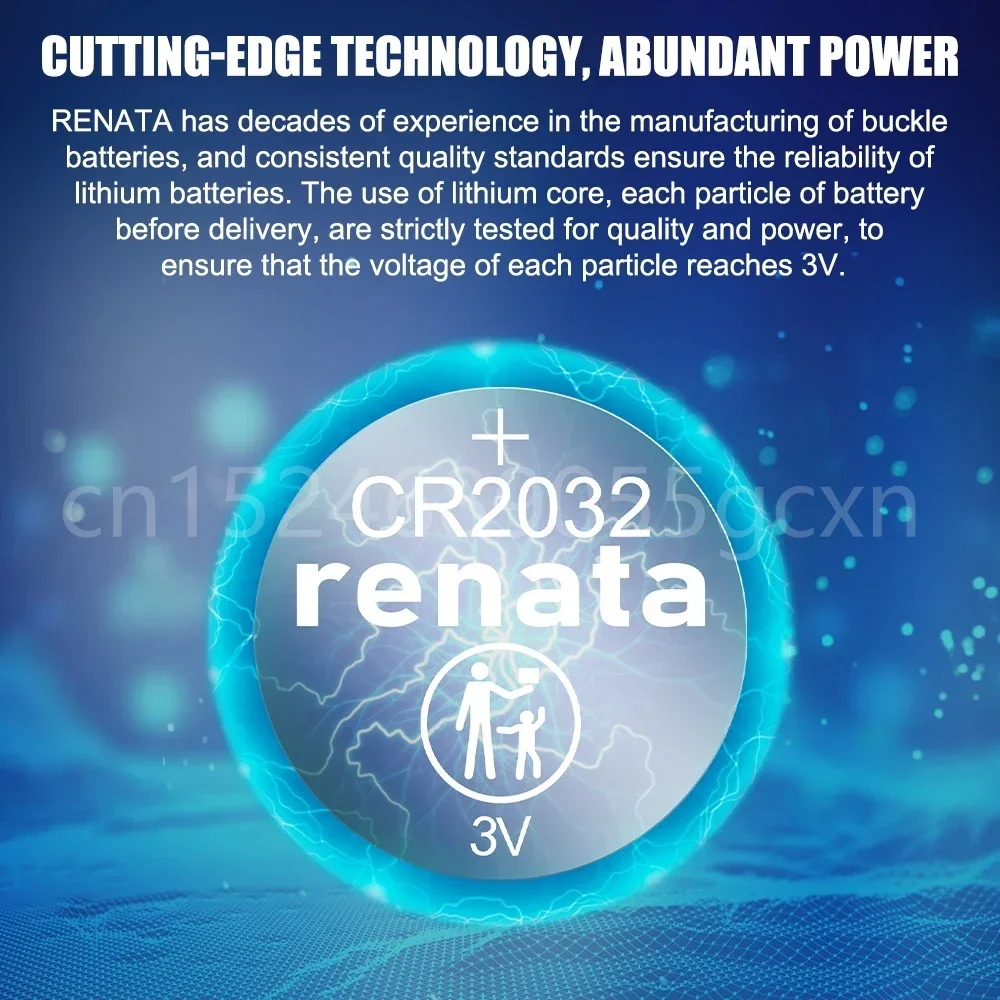 RENATA CR2032 CR 2032 3V Lithium Battery Button Coin Cell For Toy Car Remote Control Calculator Watch Clock Swiss Made