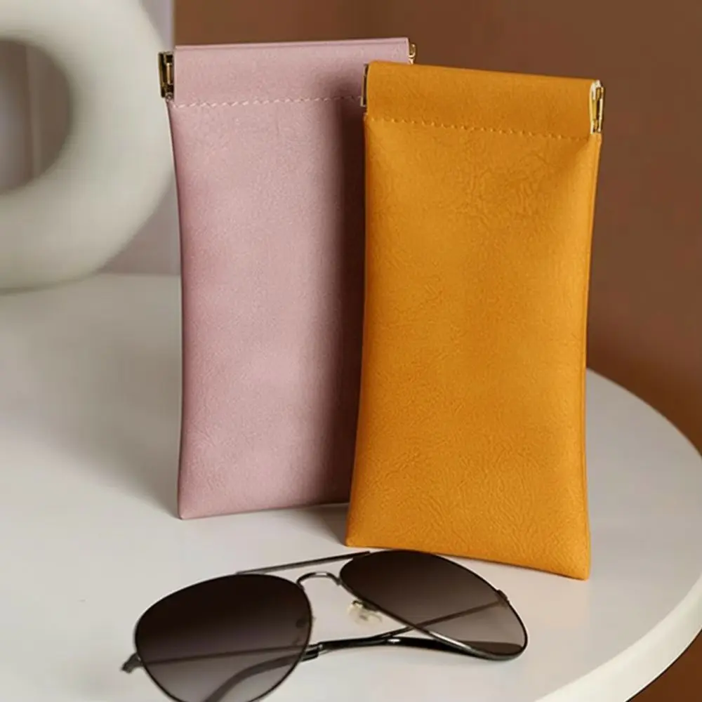New Cortex Texture Glasses Storage Bag Shrapnel Mouth Automatic Closed Glasses Bag 18×9cm Storage Bags