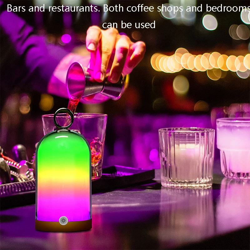 Home Portable Handheld Rechargeable RGB Ambient Night Light Bar Coffee Bar Bedroom Outdoor Camping Table Lamp