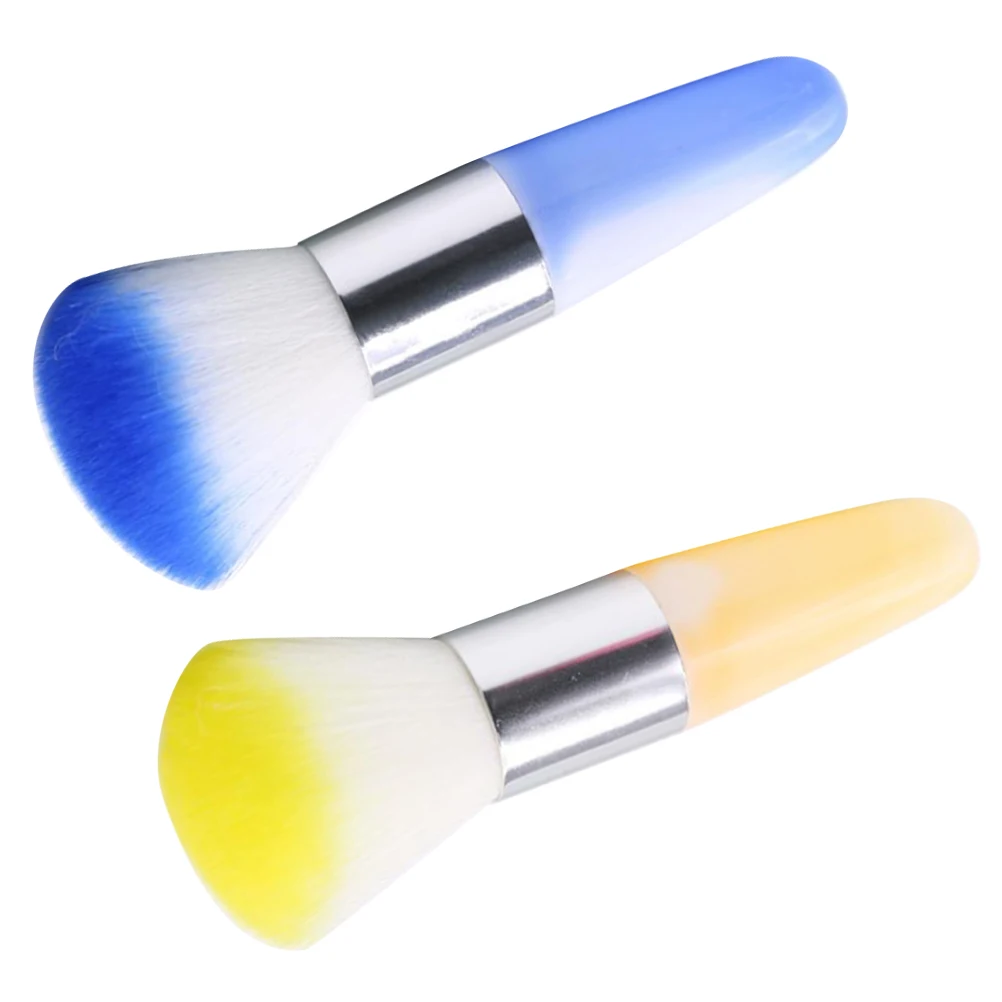 

2pcs Powder Dust Blush Nail Art Dust Cleaner Nail Powder Makeup Brush Diy Acrylic Nails Tool Portable