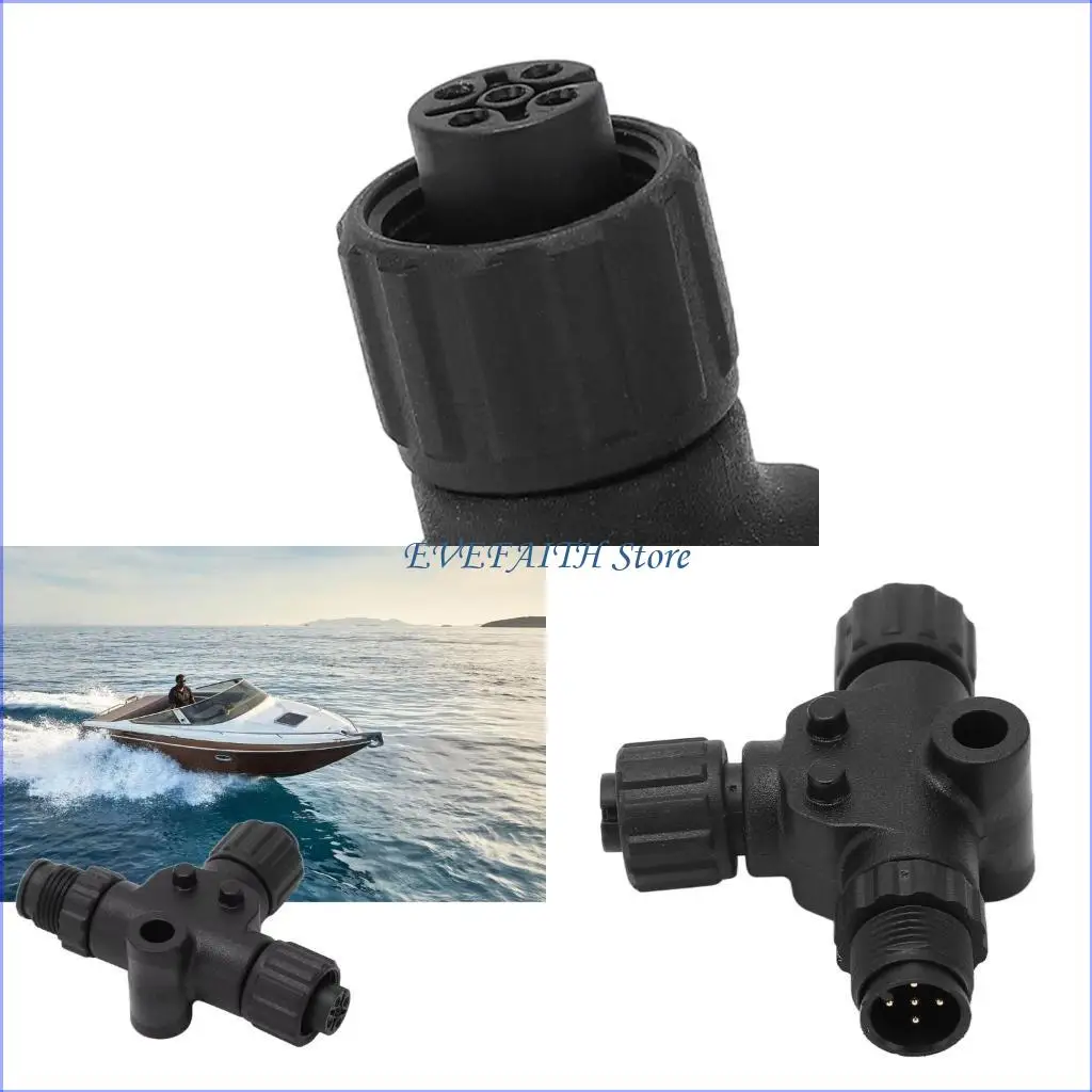 

124B T-разъем, 3-портовый водонепроницаемый разъем, морской интернет-разъем, быстрая установка, АБС-пластик и металл для