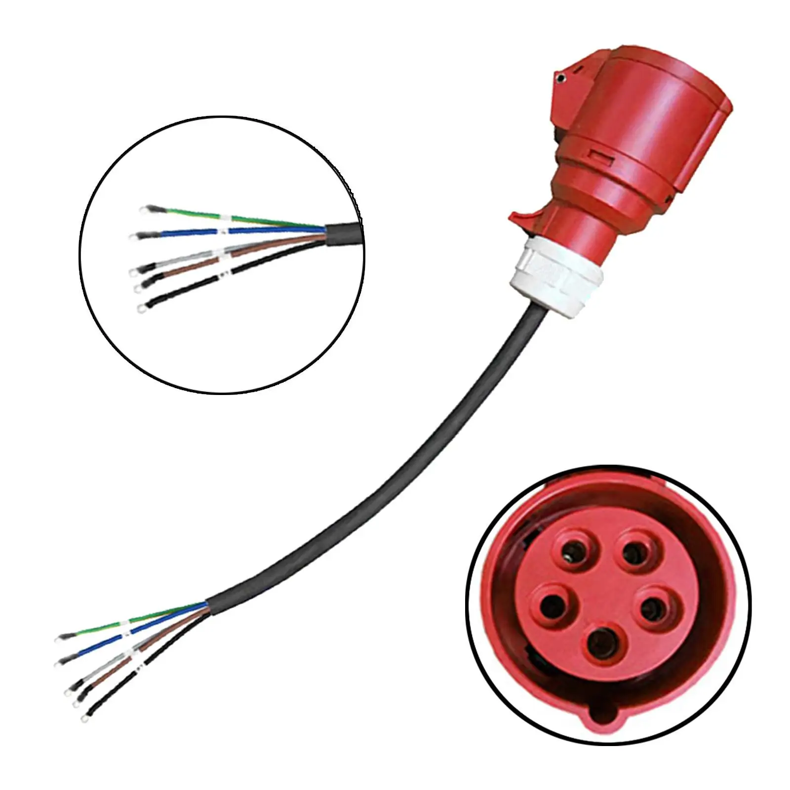 Cee 16A 5 Pin Coupling Socket Adapter Cable Electric Car Accessory IP44