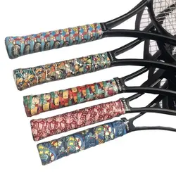 Cinta adhesiva antideslizante para el sudor, cubierta de agarre para caña de pescar, impresión 3D, Color brillante, bonita cinta de agarre para raqueta de Bádminton