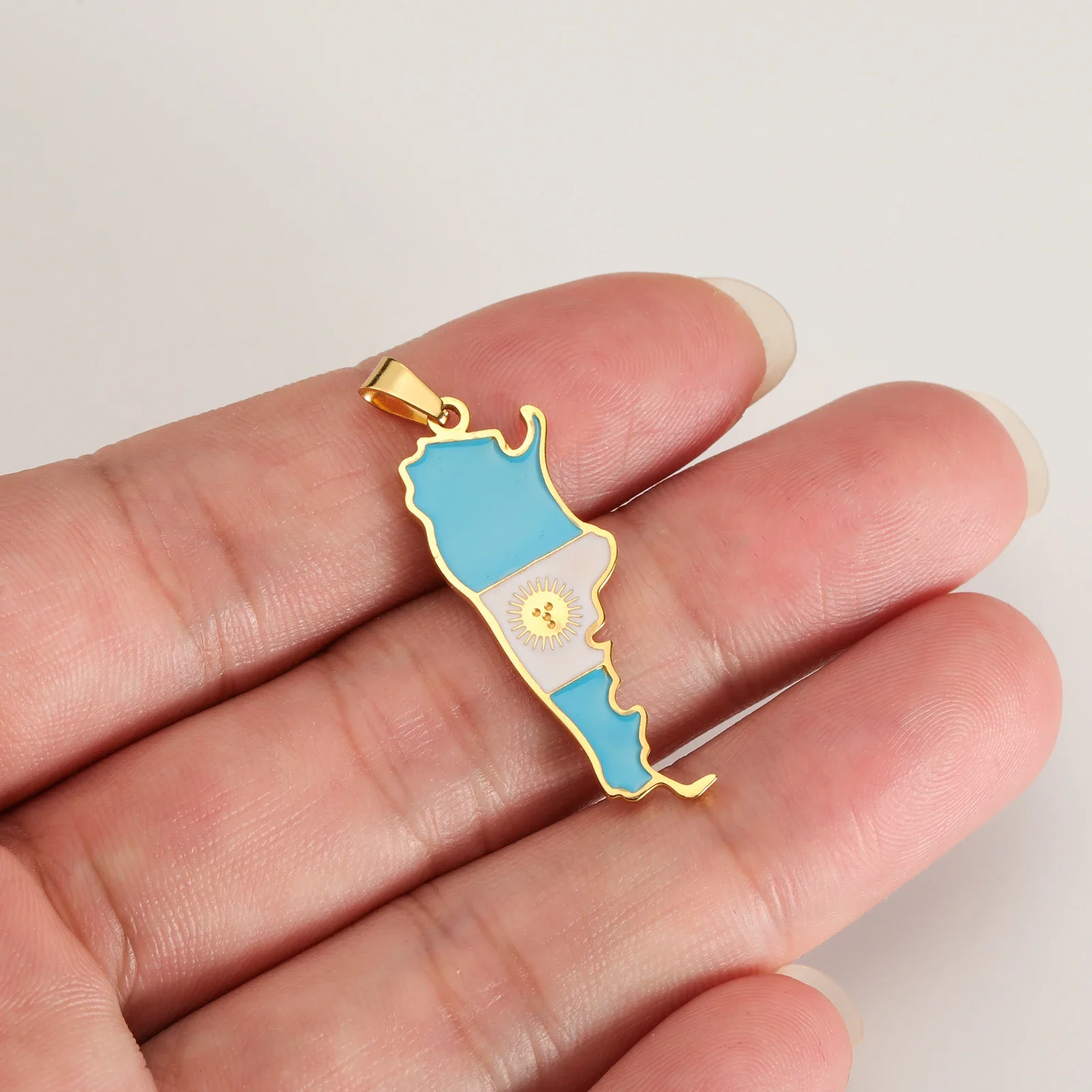 Argentina National Map Stainless Steel Pendant DIY Can Be Made as Necklace Accessory for Men and Women