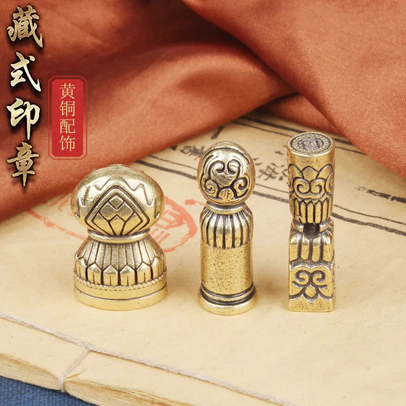 

Винтажные латунные аксессуары для печати в тибетском стиле, Непал, тибетская печать Дхарма, резьба, медная печать, античная старая медная посуда, оптовая продажа