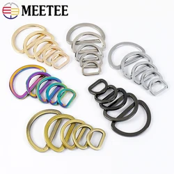 30Pcs 16-38mm Metal D Ring Buckle Flat Head Belt Buckles for Webbing Backpack Bag Strap Pet Collar Clasp Hardware Accessories