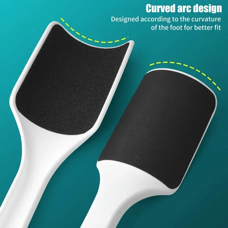 Tabla exfoliante de pies curvada profesional de doble cara, herramienta de eliminación de piel muerta, raspador de pies, depurador de pies de plástico para el hogar, cuidado de los pies