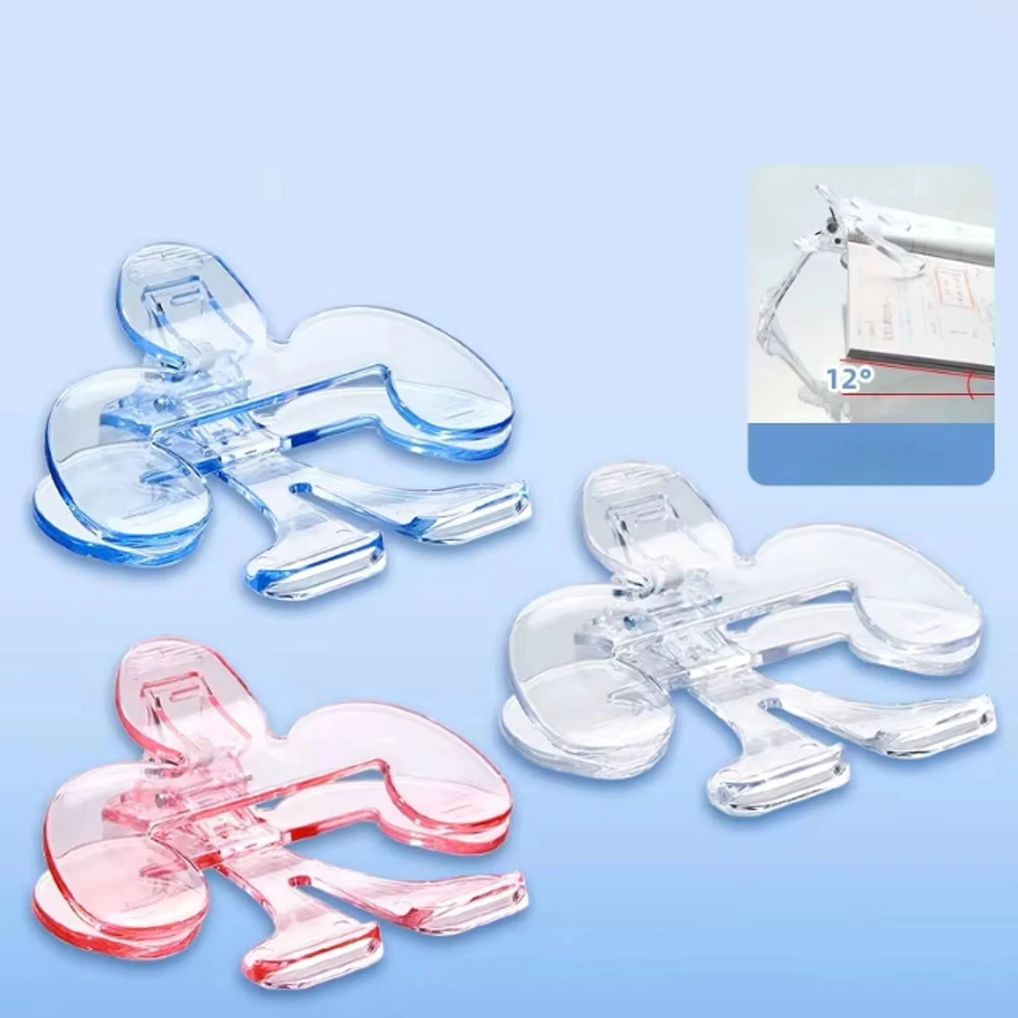 1pcs/3pcsTransparent Large Book Clip Note Functional Book Holder Portable Book Reading Practical Anti-Turning Fixed Clip