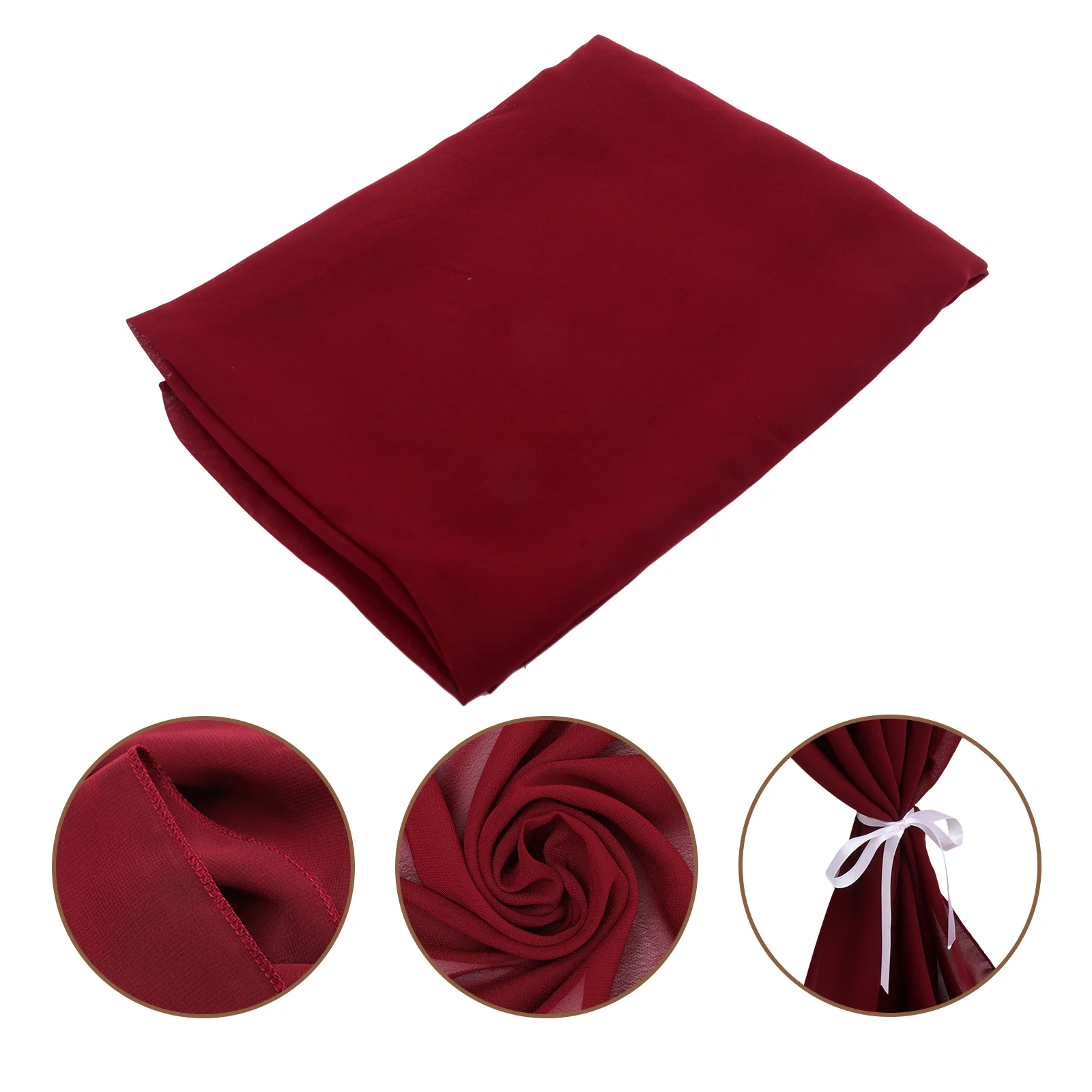 

Chiffon Table Runner Burgundy Long Table Cover Wedding Party Decorative Cloth Fabric Tablecloth Party Ornament
