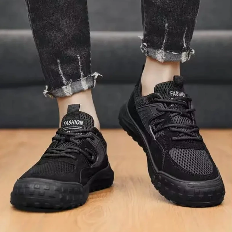 

Autumn Men's Sneakers Casual Breathable Mesh Lace Up Vulcanized Shoes Comfortable Lightweight Footwear Chaussure De Sport Homme