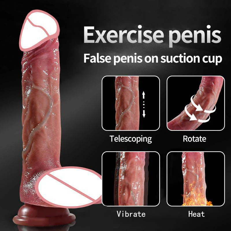 Vibrating Dildo With Suction Cup Telescopic Dildo For Women Wireless Silicone Cock Realistic Artificial Penis Toys For Women