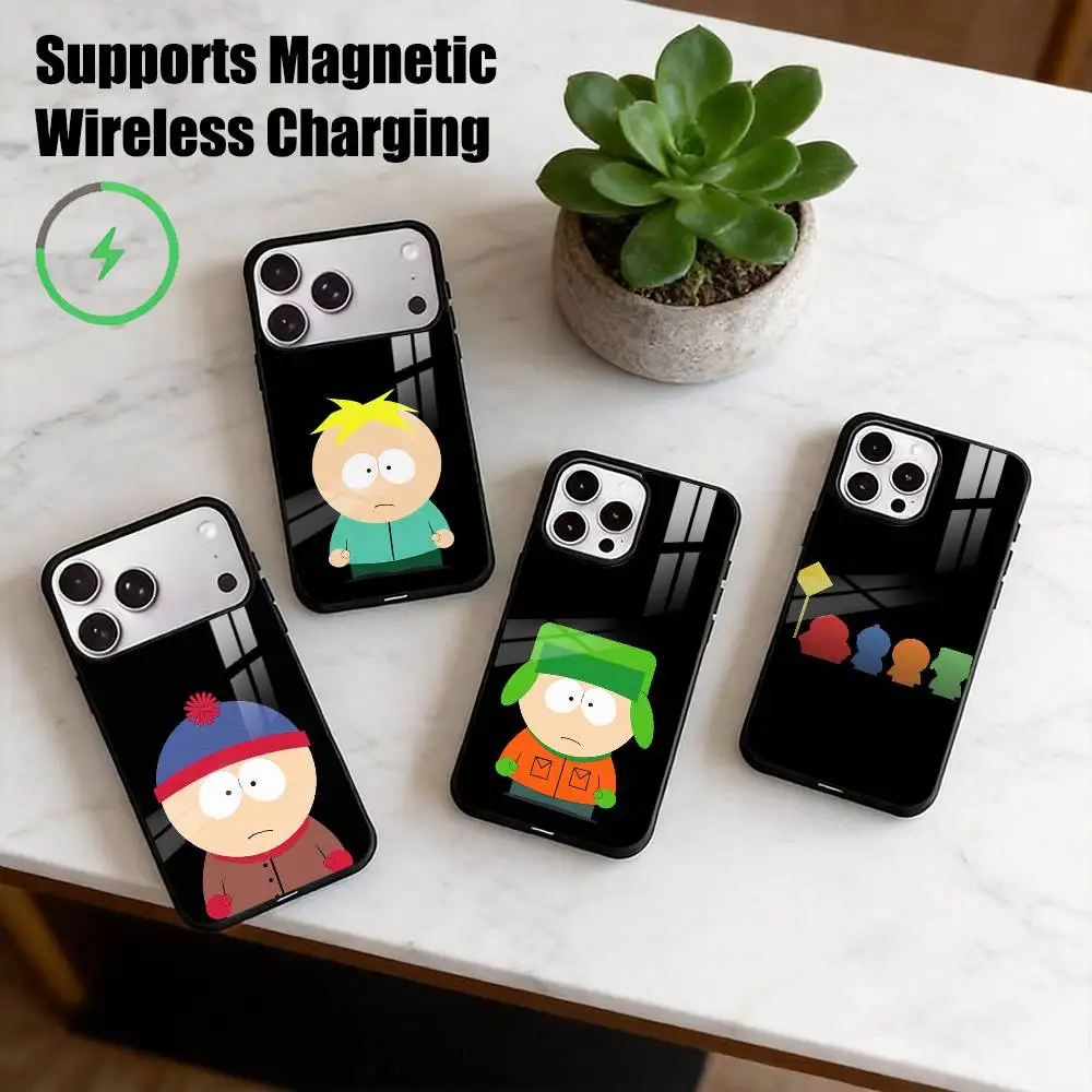 S-South Park C-Cartoon  Phone Case For iPhone17,16,15,14,13,12,11 Plus,Pro Compatible with magnetic wireless charging Gift