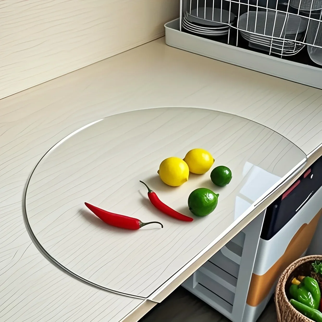 Transparent Black Cutting Board for Vegetables - Black Non-Scratch Safe Kitchen Cutting Board with Juice Groove Anti-Slip