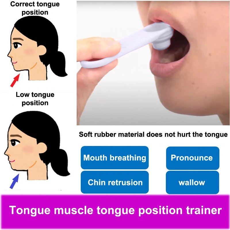 1/2 قطعة اضطرابات الإدراك عن طريق الفم إعادة التأهيل علاج الكلام وظيفة اللسان مدلك اللسان إعاقة اللغة