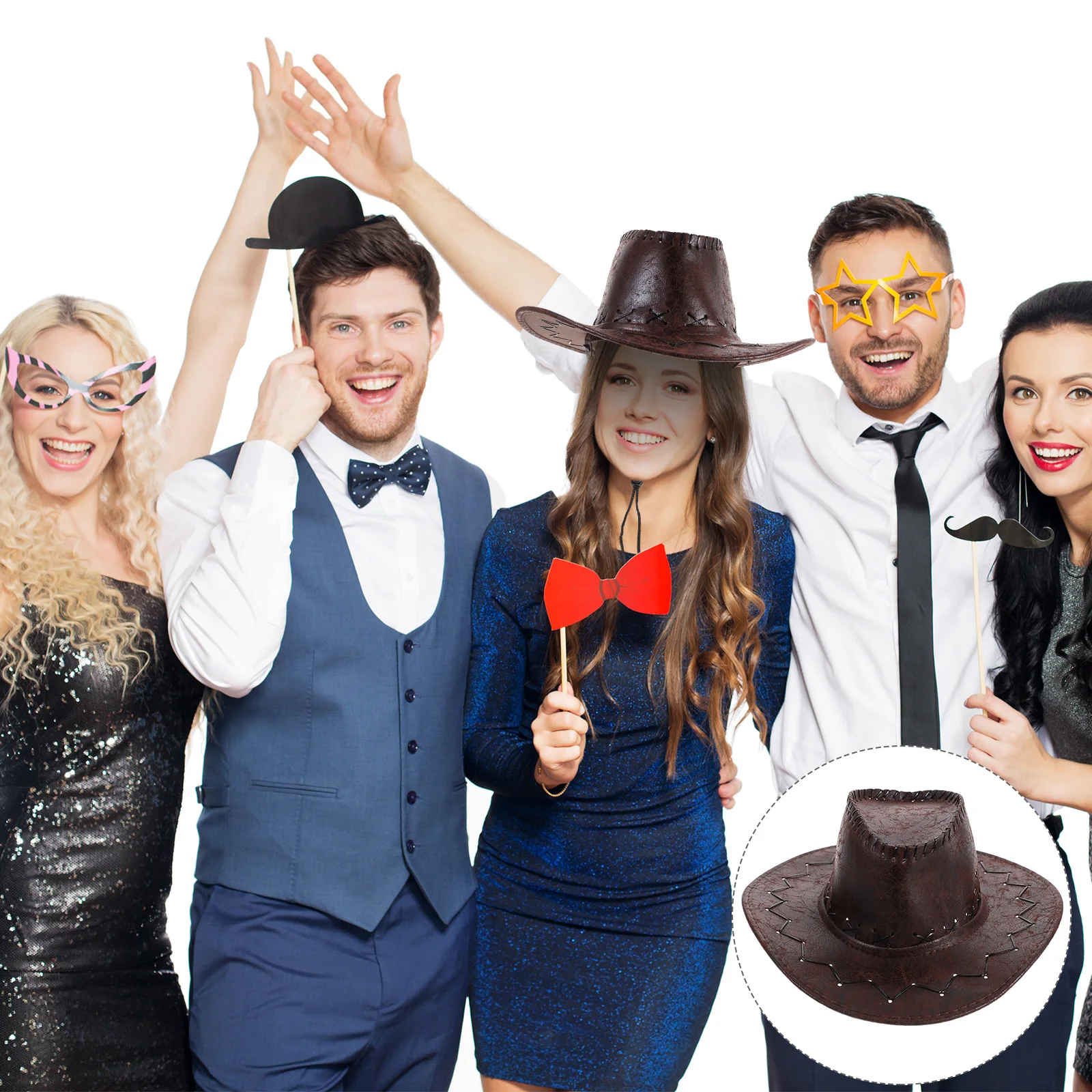 

Has Cowboy Hat Fancy Dress Western Hats for Men Beach Festival Party Western-style Man's Women's