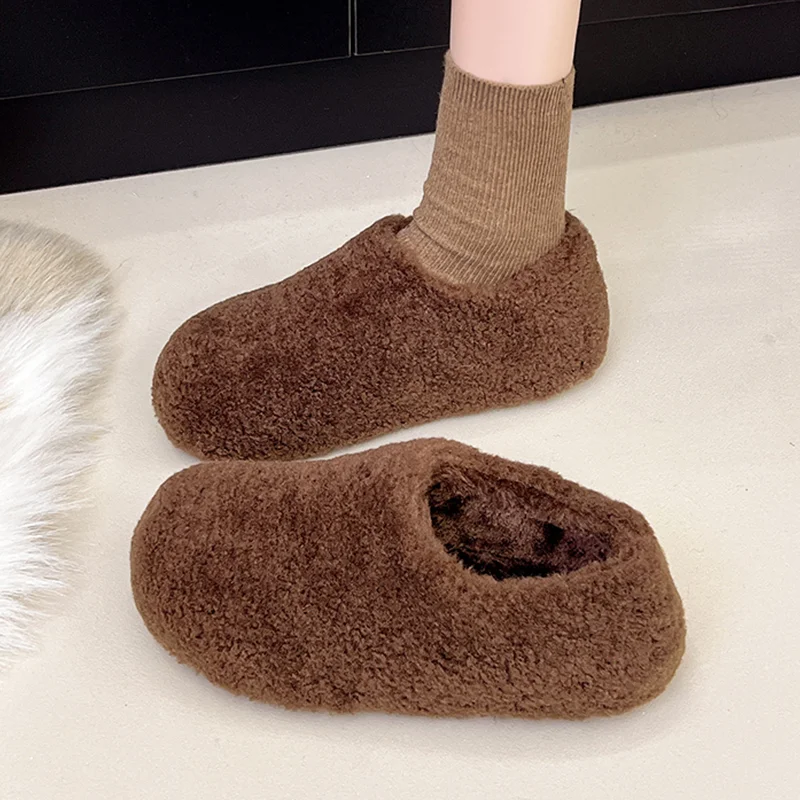 

Furry Women's Snow Ankle Boots Flats Fashion Short Plush Cotton Shoes 2025 Comfort Warm Winter Short Boots New Mujer De Botas