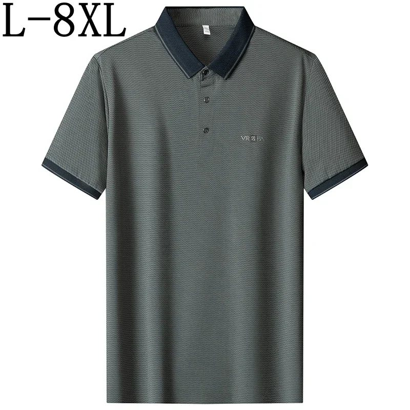 8XL 7XL 6XL Loose Polo Homme 2024 New Summer High End Comfortable Breathable Polo Shirt Men Tops Business Casual Mens Shirts