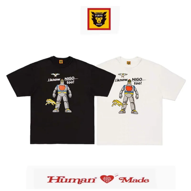 Human Made I Know NIGO Robot T-Shirt, Slub Cotton Graphic Tee for Unisex