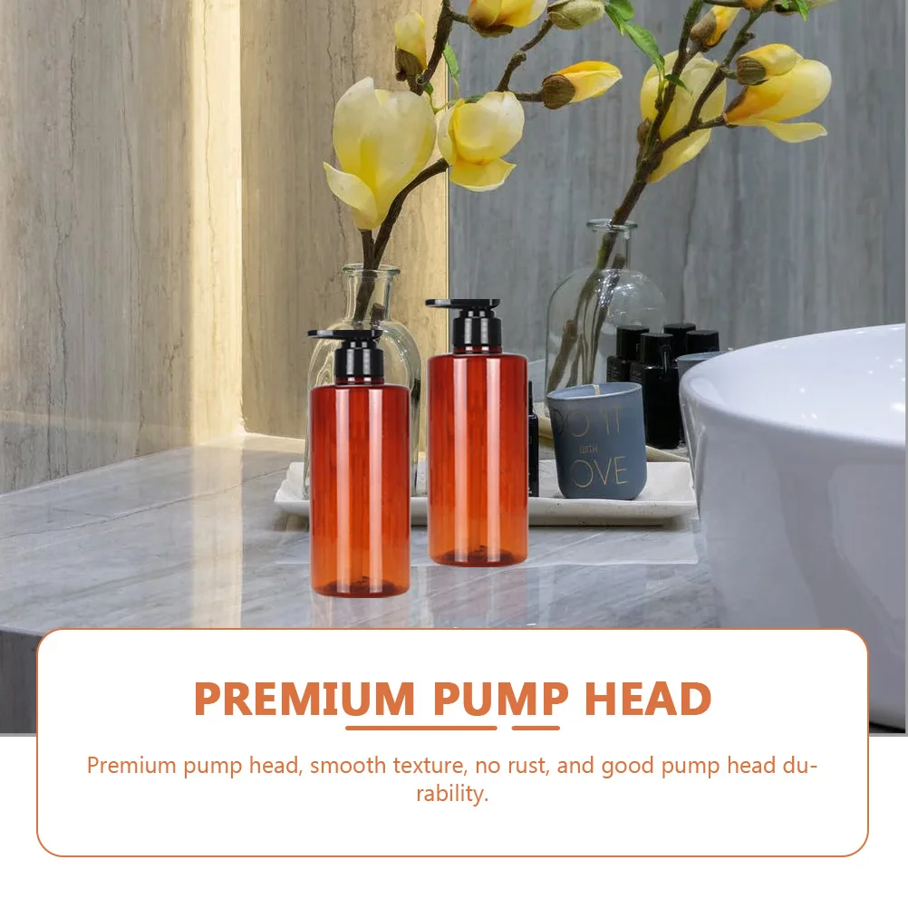 

4pcs Shampoo Empty Bottle Pet Cylindrical Press Flat Shoulder Refillable For Liquid Hand Soap Body Wash Hair Gel Dispenser