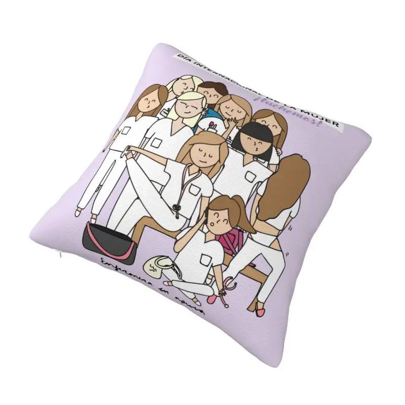 Custom Funny Cartoon Nurse Throw Pillow Case Health Care Nursing Doctors Modern Cushion Cover Car Pillowcase