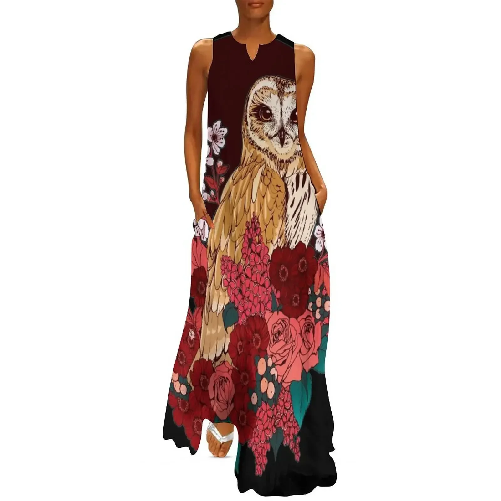 

Owl Floral Eclipse Long Dress Women's dresses evening dresses ladies cute dress elegant party dresses for women 2025 Dress