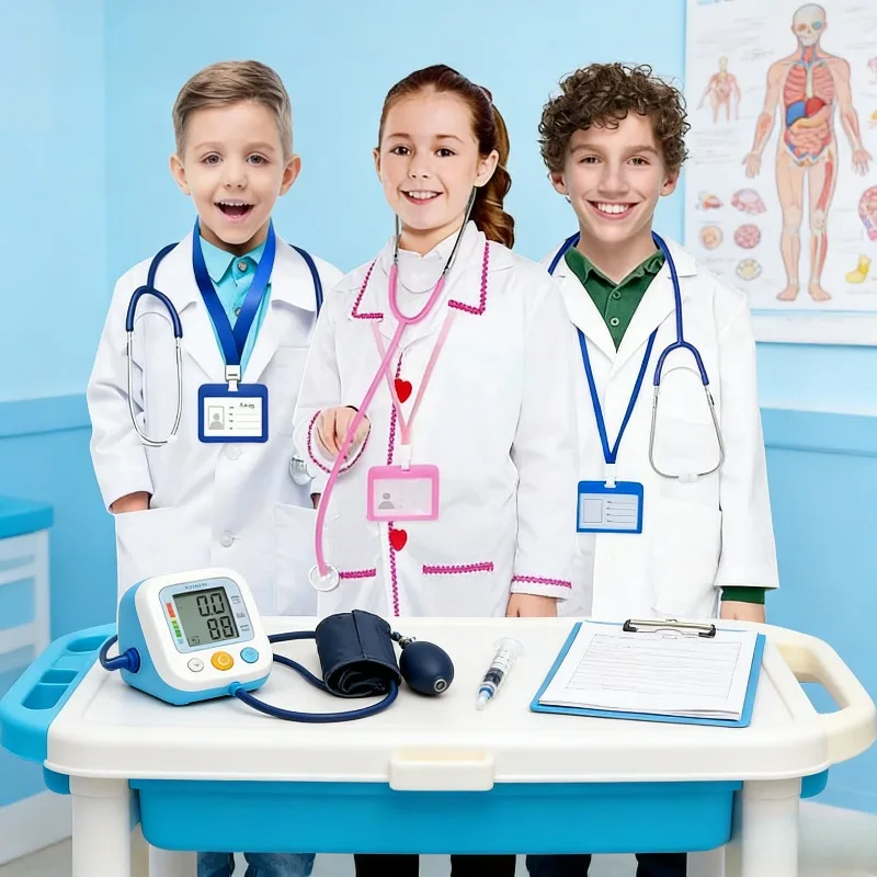 

Kids Doctor Costume Set White Coat Science Angel Performance Outfit for Children Role Play Dress Up