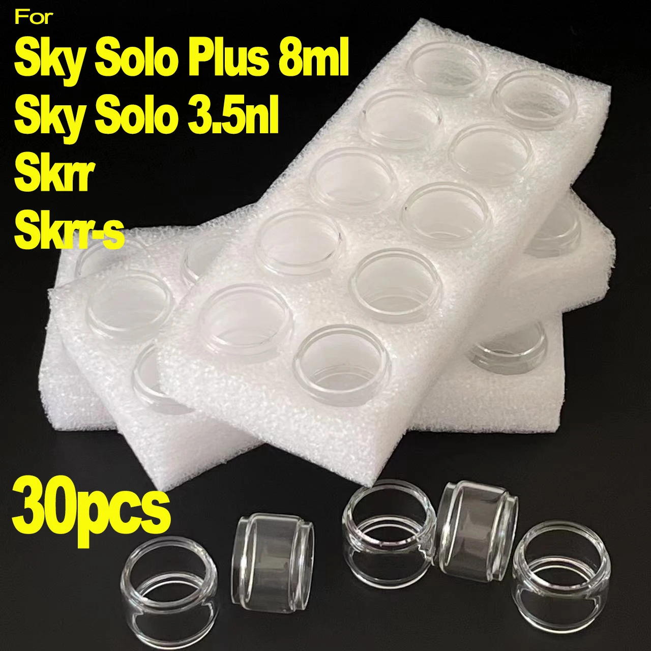 

30PCS Bubble/Straight Glass For Sky Solo 3.5ml Sky Solo Plus 8ml Kylin Mini V2 Bubble Glass Glassware Disassembly Tools