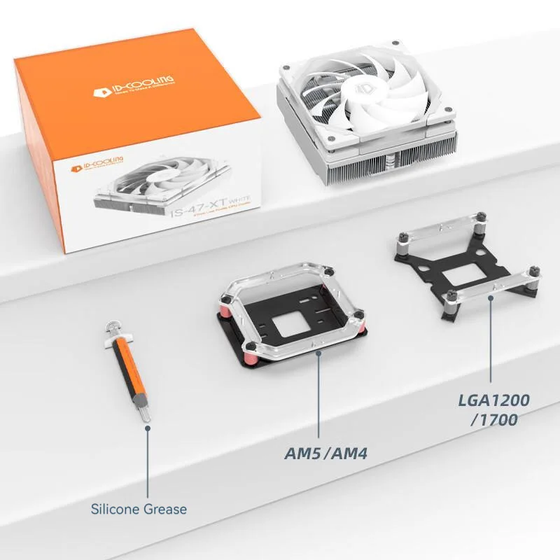 ID-COOLING IS-47 XT 4 HeatPipes CPU Processor Air Cooler 92mm PWM Cooling Fan ITX Radiator for Intel LAG1700/1200/115X AM4 AM5