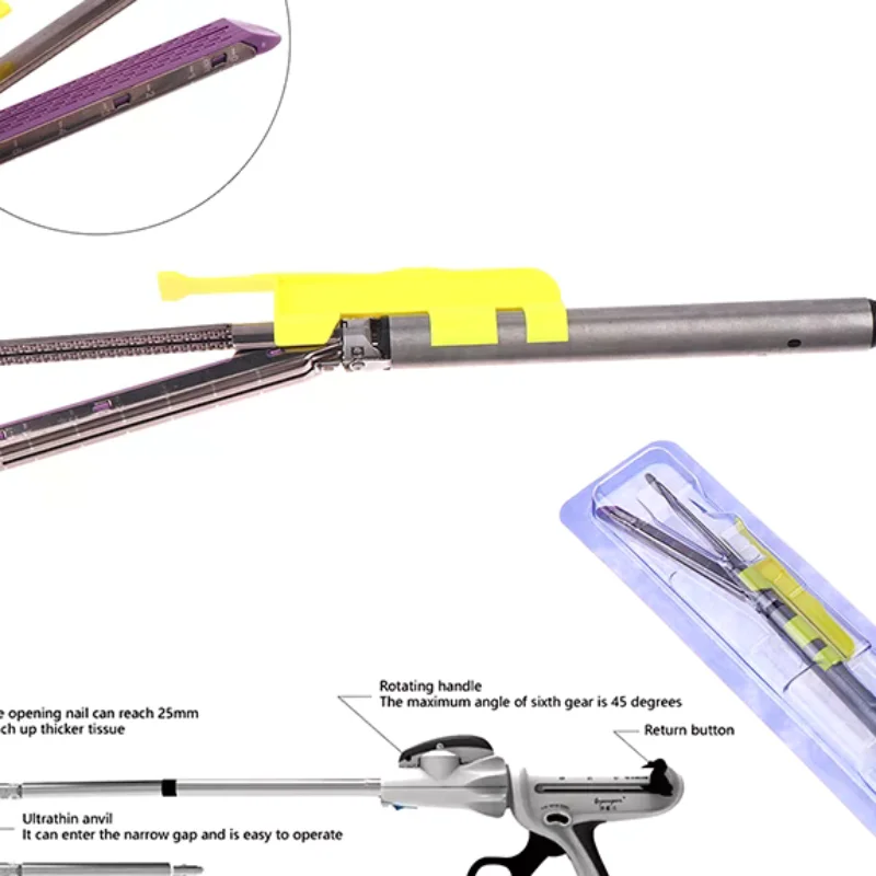 

Хирургическое оборудование Лапароскопический хирургический инструмент Одноразовый эндоскопический линейный резак Степлеры Ручка в сборе