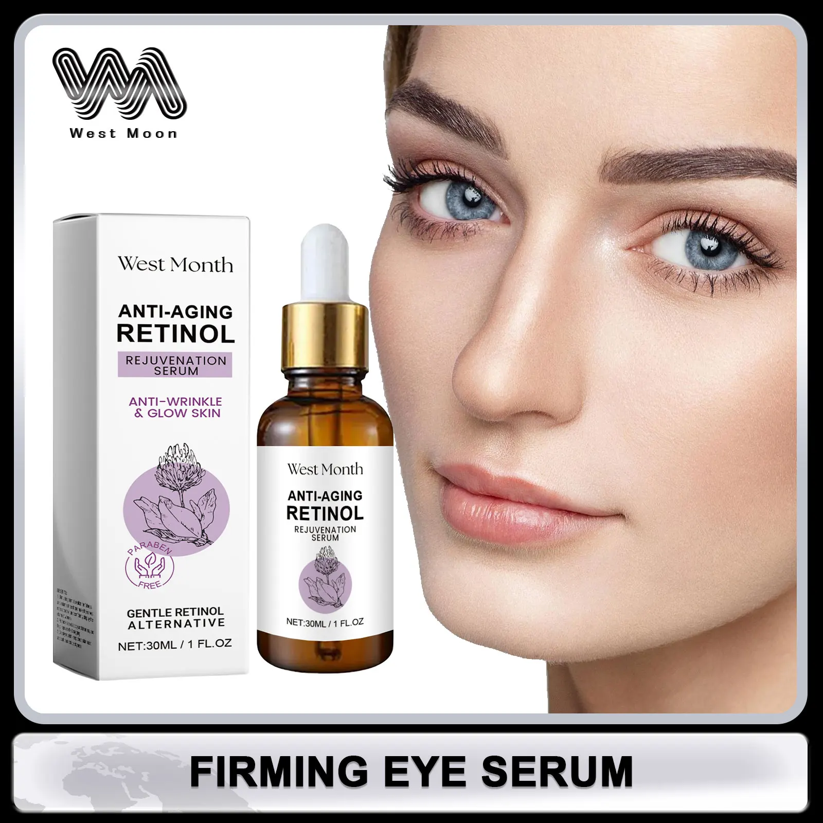 

Retinol Eye Serum Dark Circles Remover Eye Bag Puffiness Lightening Fine Lines Tightening Serum Nourish Lift Firming Eye Essence