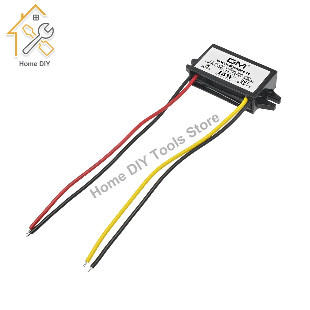 DC-DC Converter Module 12V To 5V 3A 15W USB Step Down Power Output Adapter Car Potting Waterproof Power Supply Module