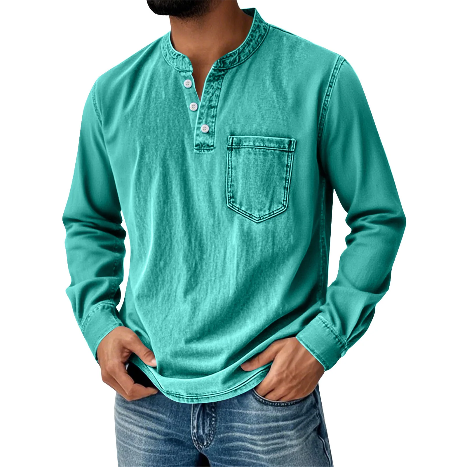 

Мужская повседневная футболка с длинным рукавом, весна-осень, из полиэстера, свободного кроя, однотонная, с круглым вырезом, модный городской стиль