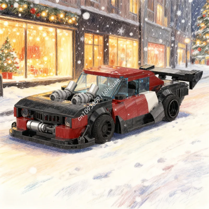 

366 деталей MOC City Champions Chevrolet Camaro SS Drag Edition, модель-конструктор, развивающий подарок на Рождество