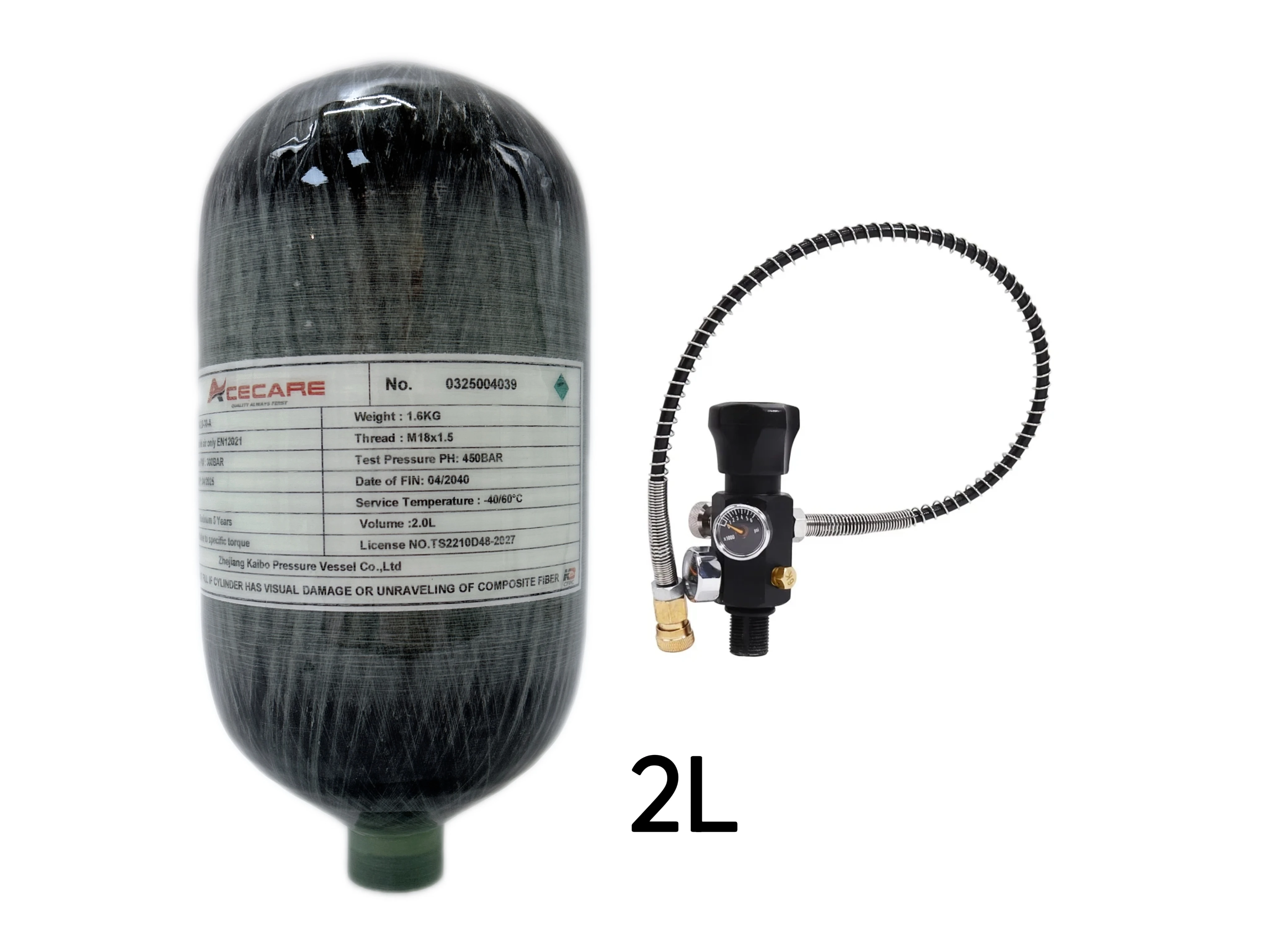 

ACECARE 2L CE 4500psi Carbon Fiber Tank 300Bar High Pressure Cylinder Air Bottle HPA Scuba Diving Cylinder With Valve M18*1.5