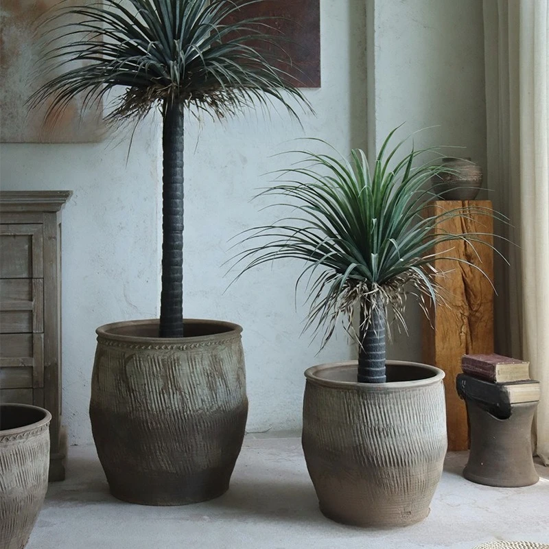 Large diameter pottery , fish , water lily , flower pot, plant planting tank, retro decoration, large tank, garden e
