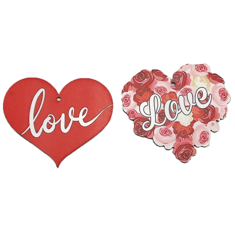 

(12pcs/pack)Wooden Pendant 3.7-8.4cm Valentine's Day Wedding Party Pendant