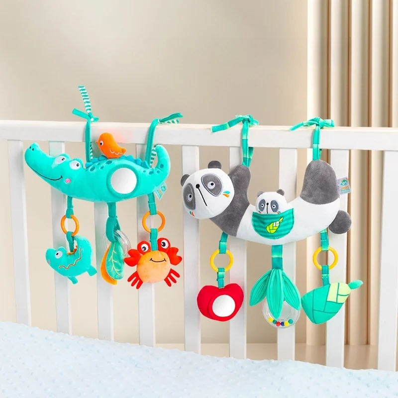 

Baby Car Seat Stroller Activity Hanging Toy Infant Soft Plush with Sound Wind Chimes Dolls for 0-36 Months Babies Newborn Gift